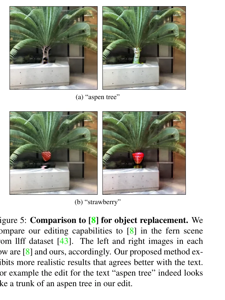 Fig. 5: Comparison to Volumetric Disentanglement for object replacement