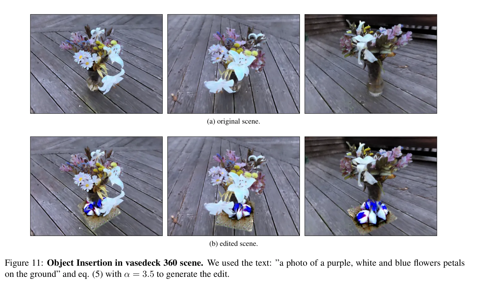 Fig. 11: Object insertion in vasedeck 360 scene