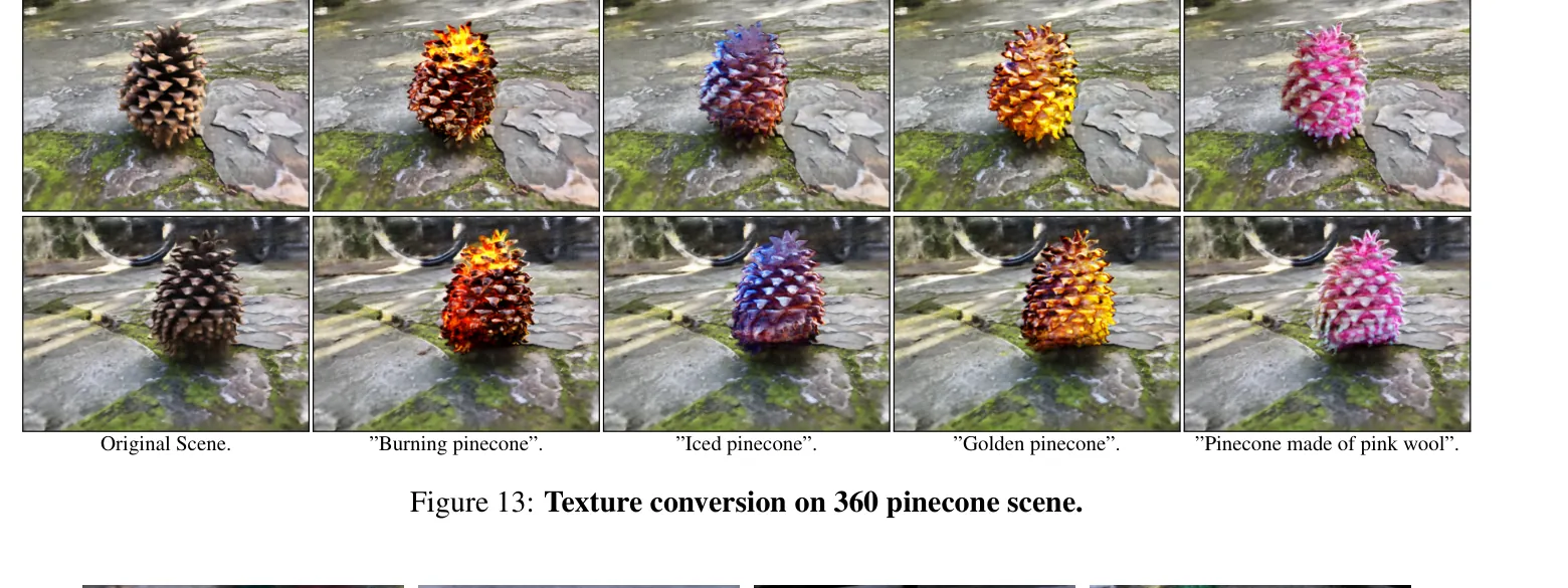 Fig. 13: Texture conversion on 360 pinecone scene