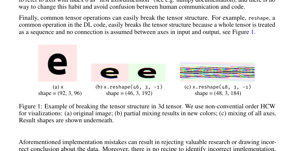 Breaking tensor structure with reshape